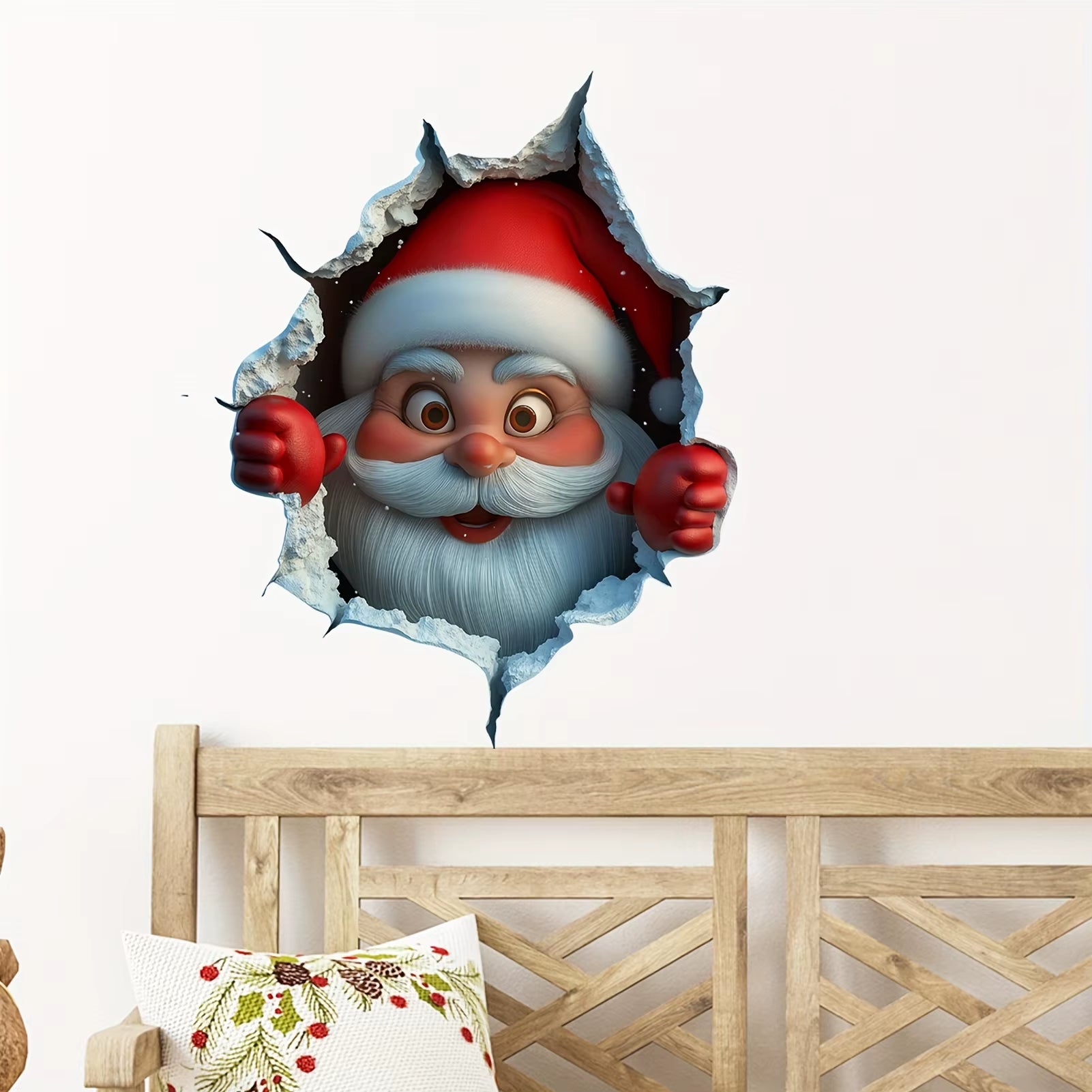 Christmas Santa Wall Stickers - Waterproof PVC Decals for Doors and Windows, DIY Peel and Stick Home Decor for Living Room and Party Celebrations